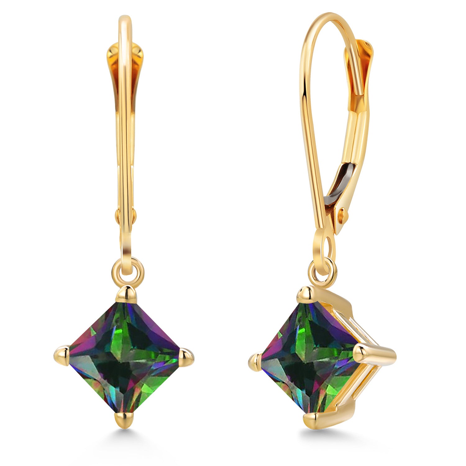 Green Mystic Topaz_Earrings in 14K Yellow Gold