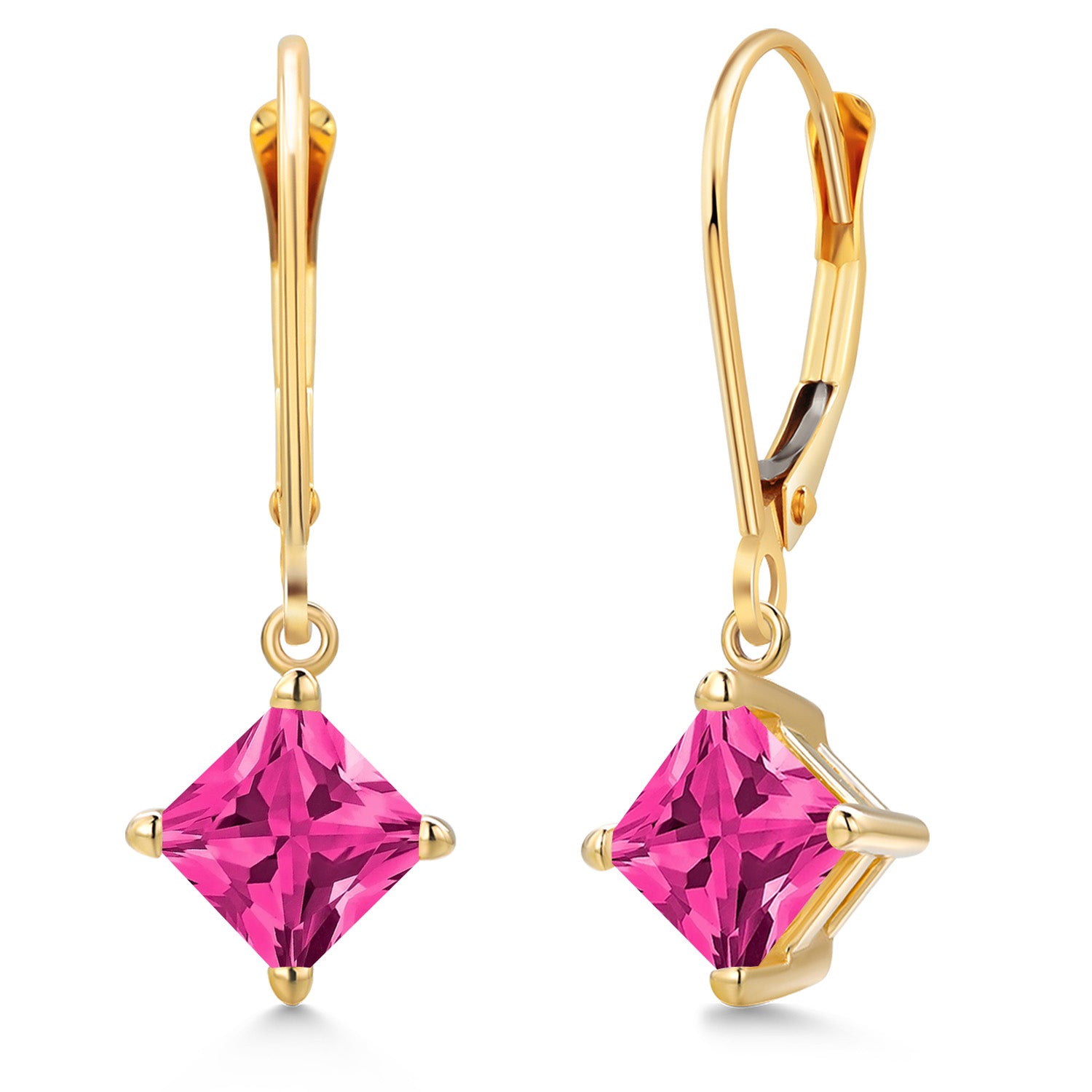 Pink Mystic Topaz_Earrings in 14K Yellow Gold