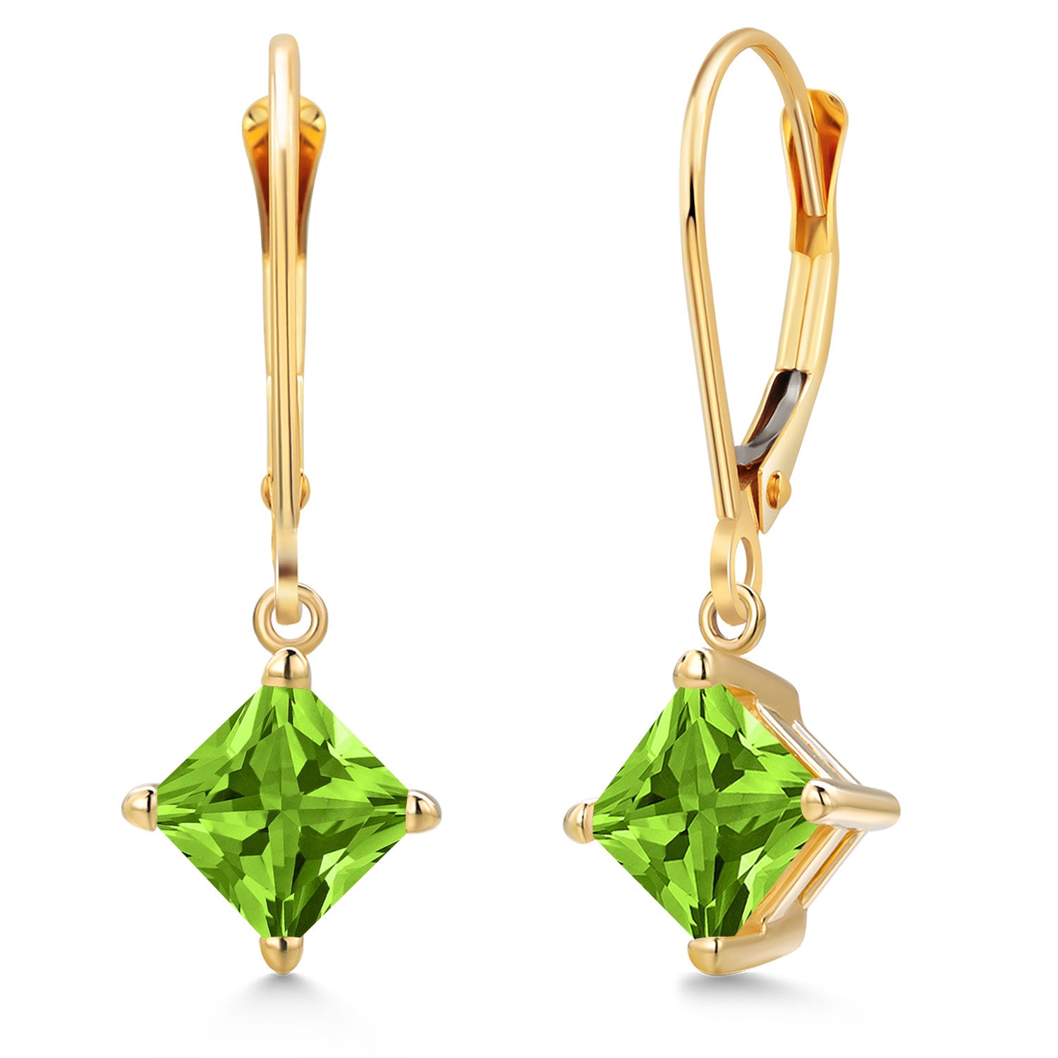 Peridot - August_Earrings in 14K Yellow Gold