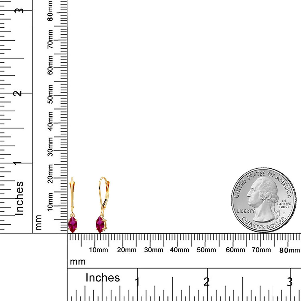 Created Ruby - July_Earrings in 14K Yellow Gold