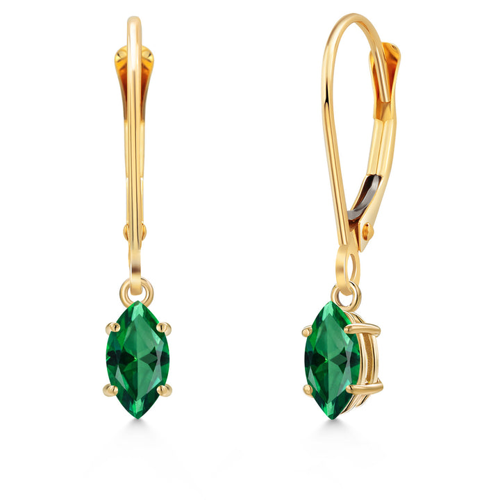 Green Zirconia_Earrings in 14K Yellow Gold