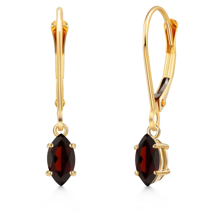Garnet - January_Earrings in 14K Yellow Gold
