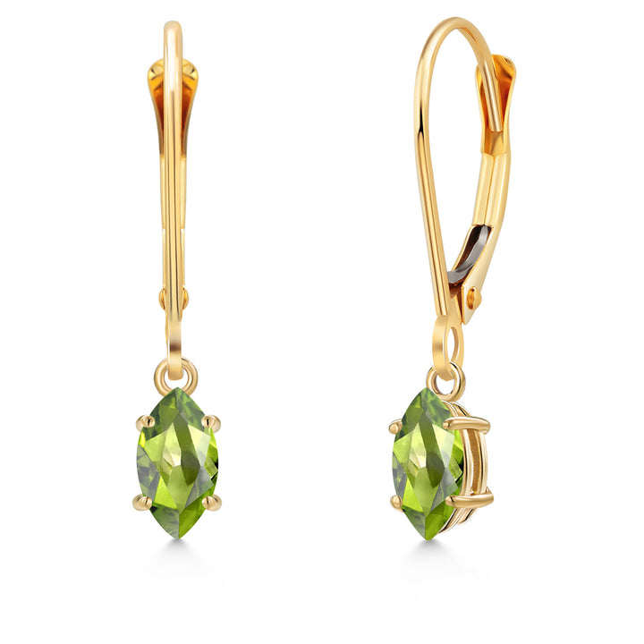 Peridot - August_Earrings in 14K Yellow Gold