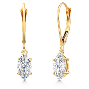 White Lab Grown Diamond - April_Earrings in 14K Yellow Gold