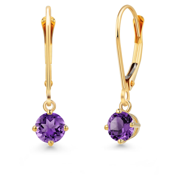 Amethyst - February_Earrings in 14K Yellow Gold