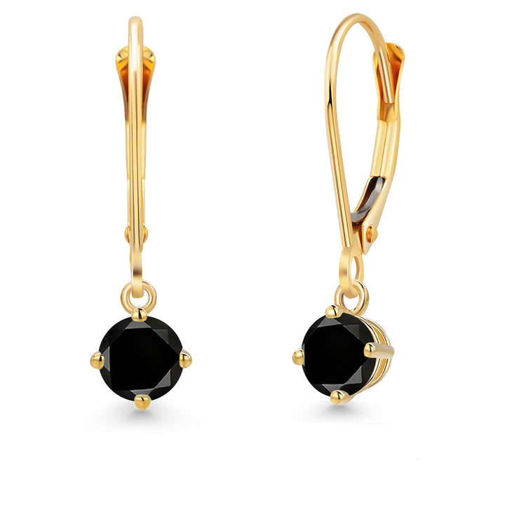 Black Diamond - April_Earrings in 14K Yellow Gold