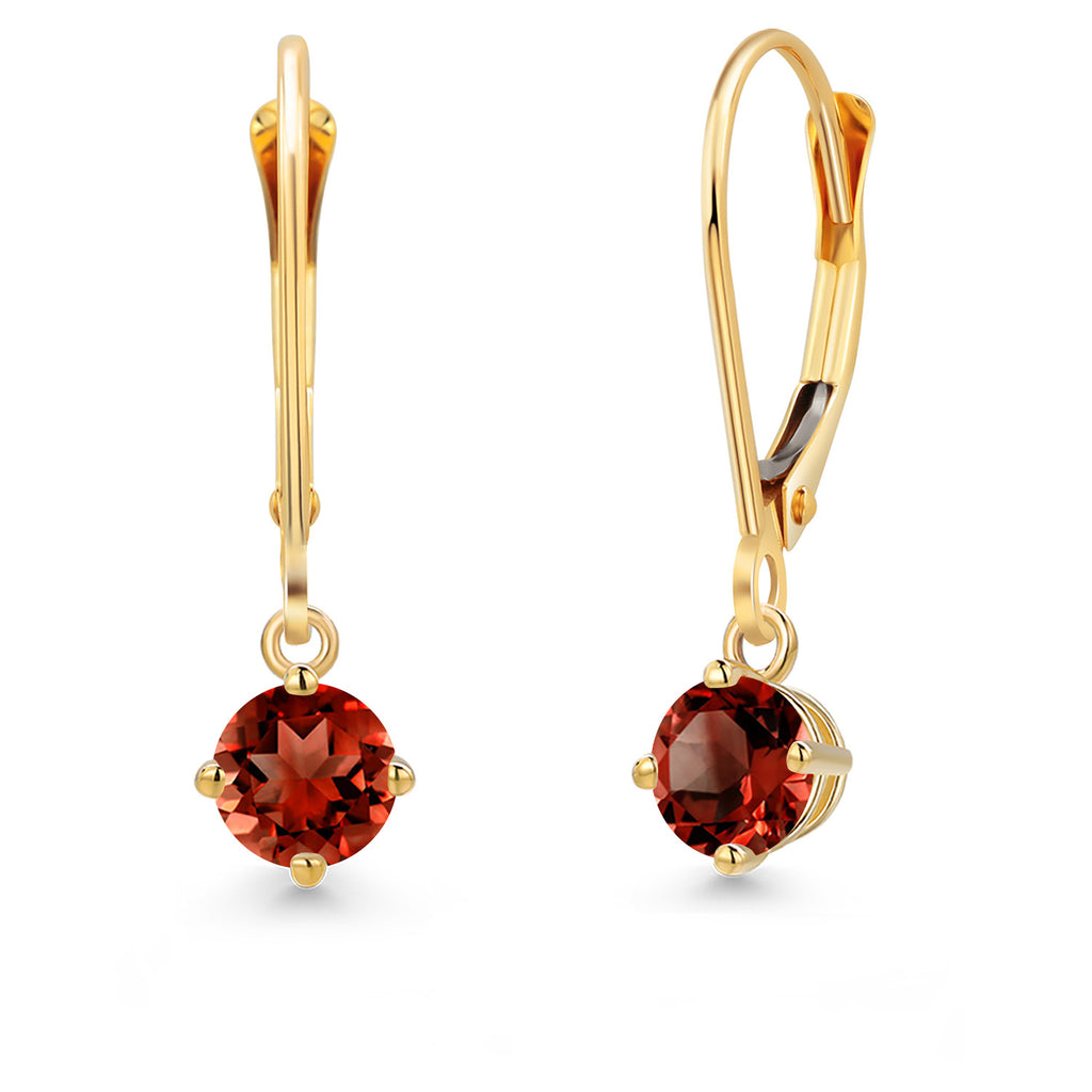 Garnet - January_Earrings in 14K Yellow Gold