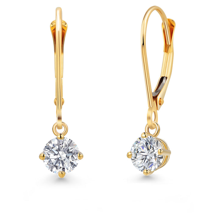 White Lab Grown Diamond - April_Earrings in 14K Yellow Gold