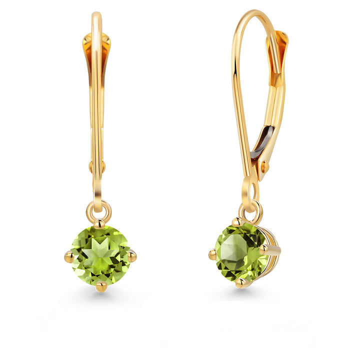 Peridot - August_Earrings in 14K Yellow Gold