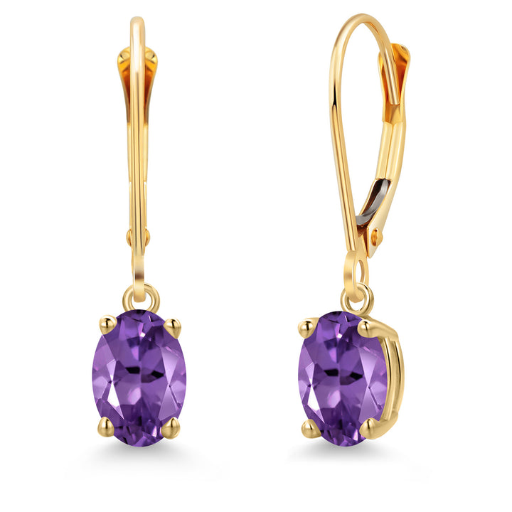 Amethyst - February_Earrings in 14K Yellow Gold
