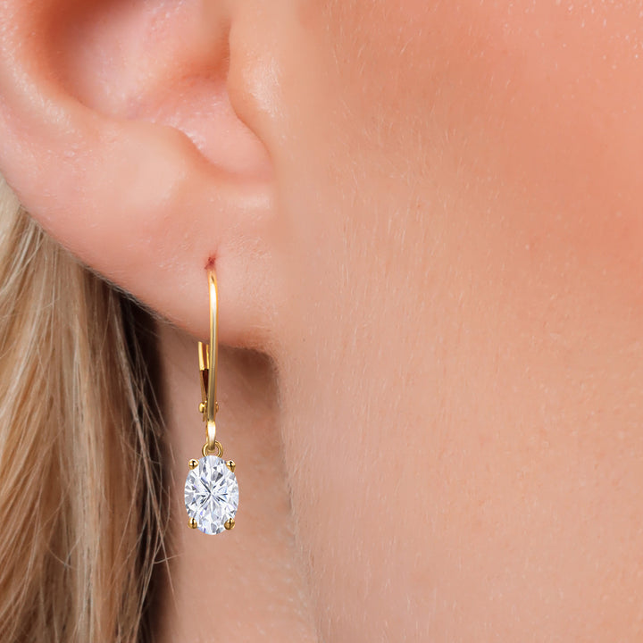 Near Colorless (GH)_Earrings in 14K Yellow Gold