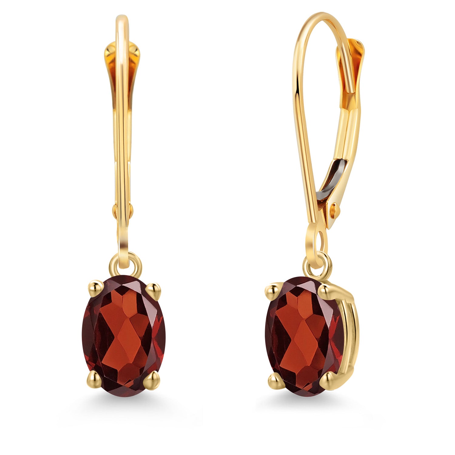 Garnet - January_Earrings in 14K Yellow Gold