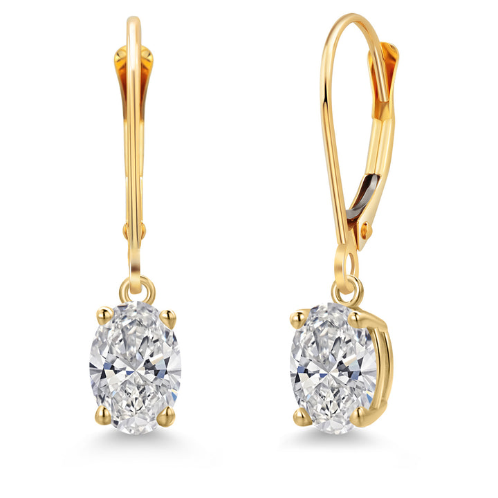 White Lab Grown Diamond - April_Earrings in 14K Yellow Gold