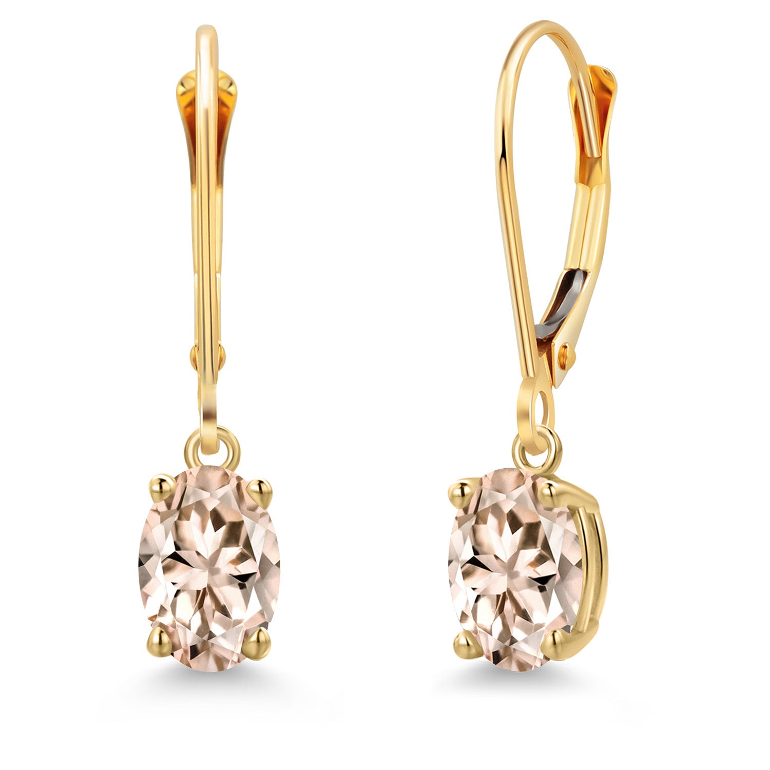 Morganite - October_Earrings in 14K Yellow Gold