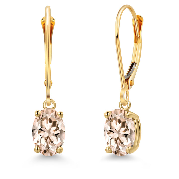 Morganite - October_Earrings in 14K Yellow Gold