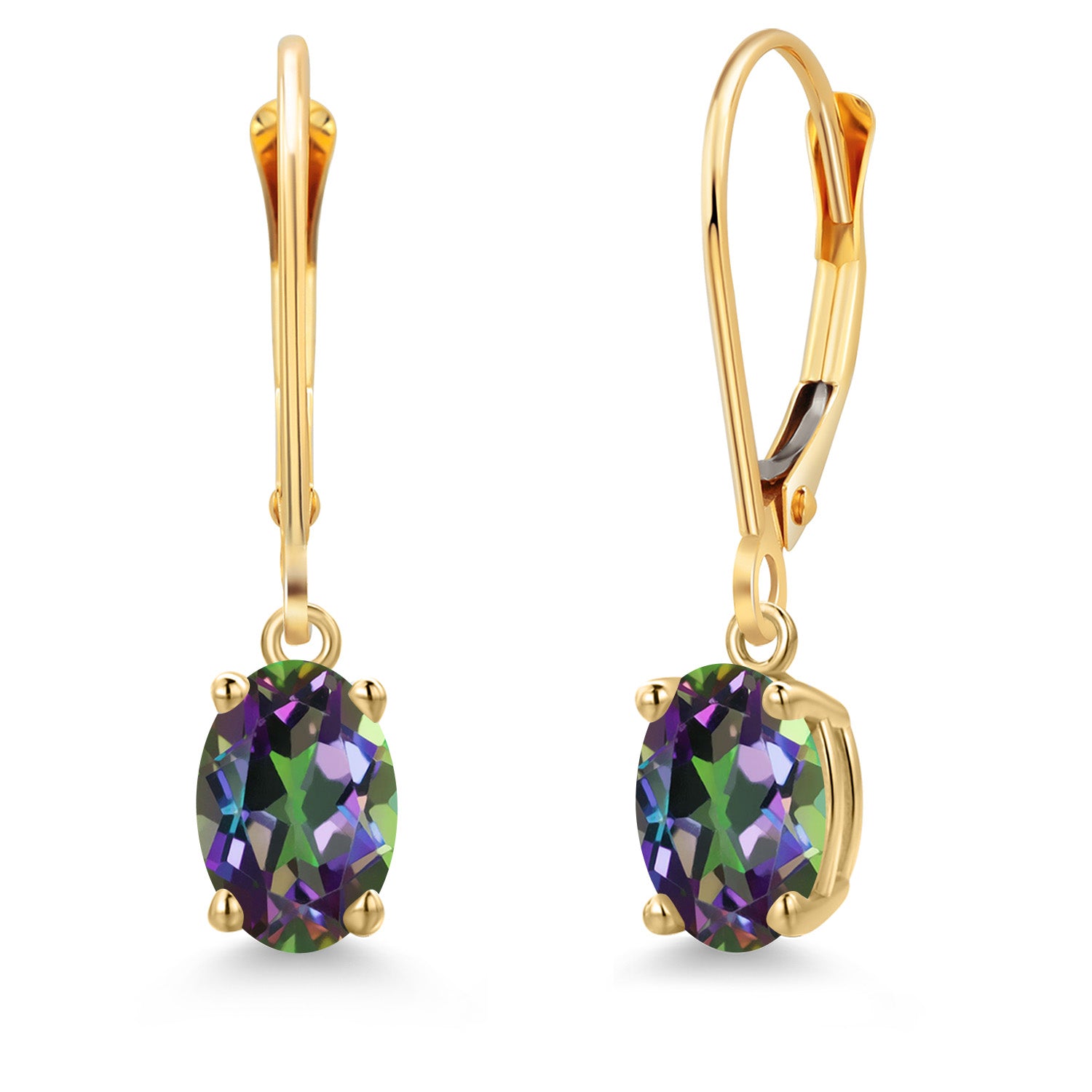 Green Mystic Topaz_Earrings in 14K Yellow Gold