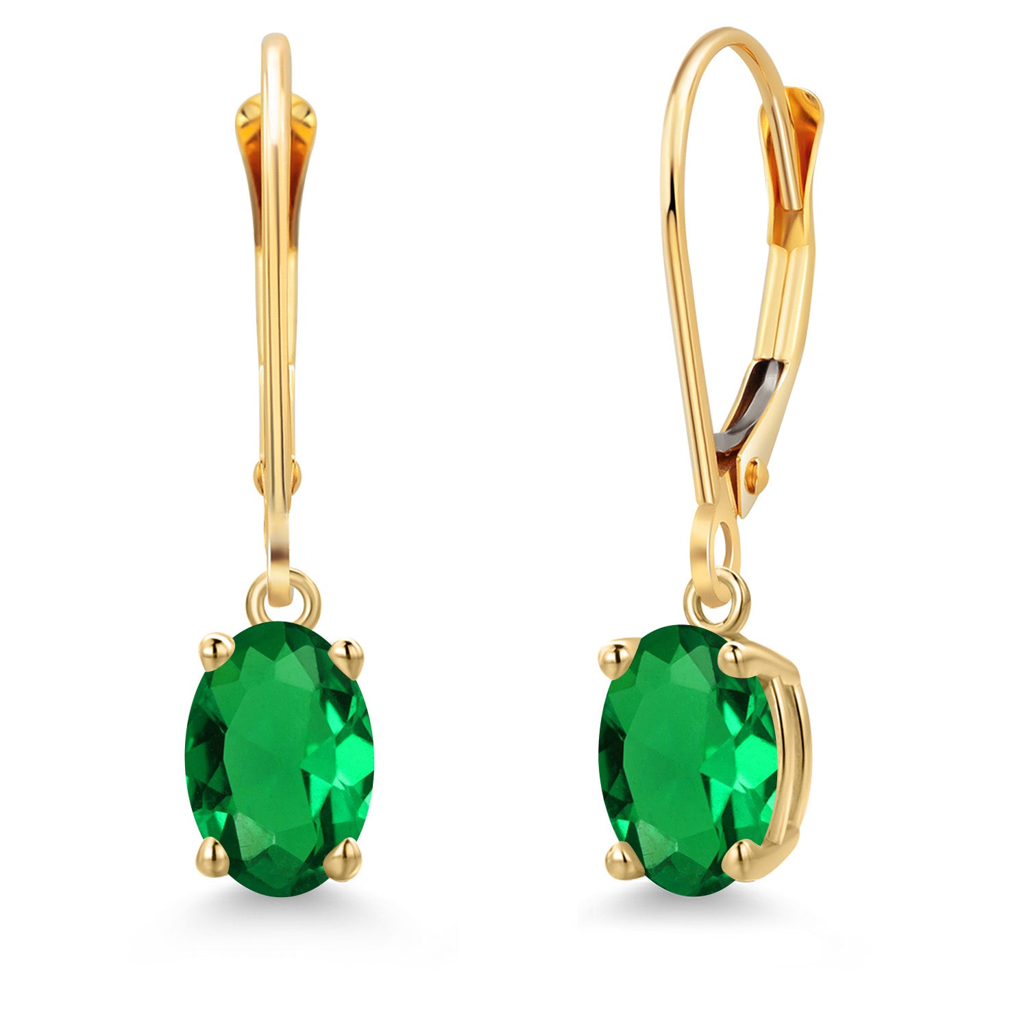 Nano Emerald - May_Earrings in 14K Yellow Gold