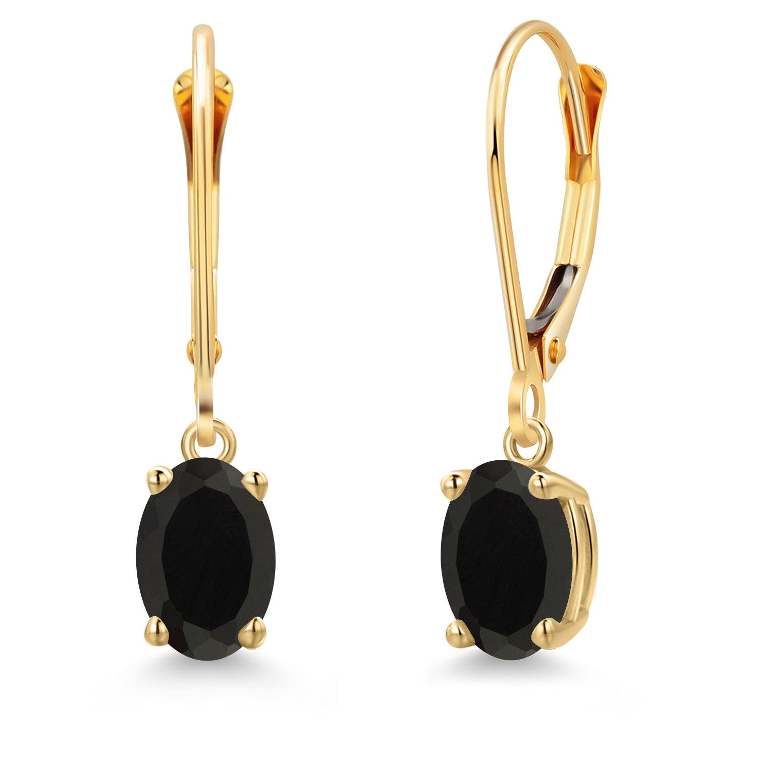 Onyx - December_Earrings in 14K Yellow Gold
