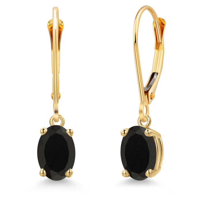 Onyx - December_Earrings in 14K Yellow Gold