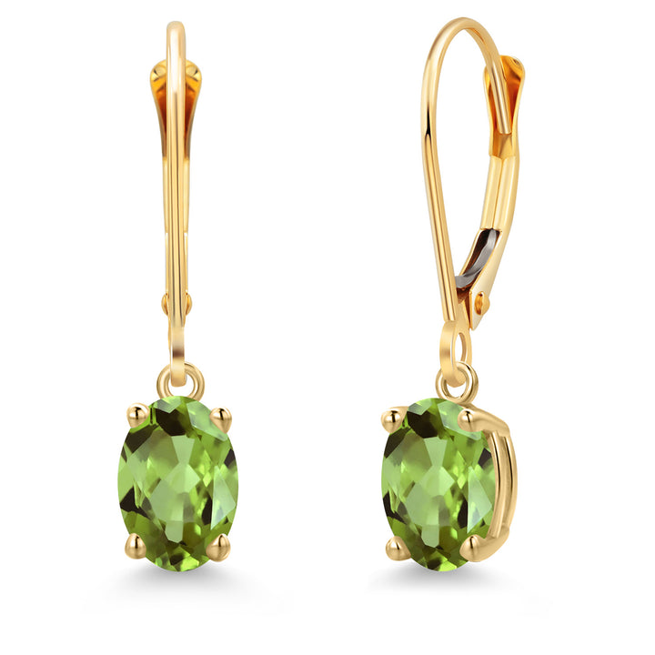 Peridot - August_Earrings in 14K Yellow Gold