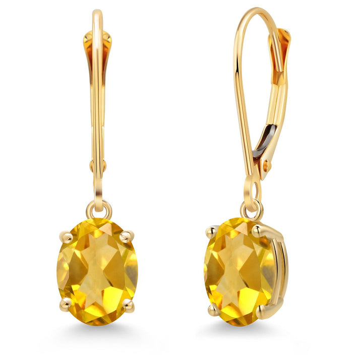 Citrine - November_Earrings in 14K Yellow Gold