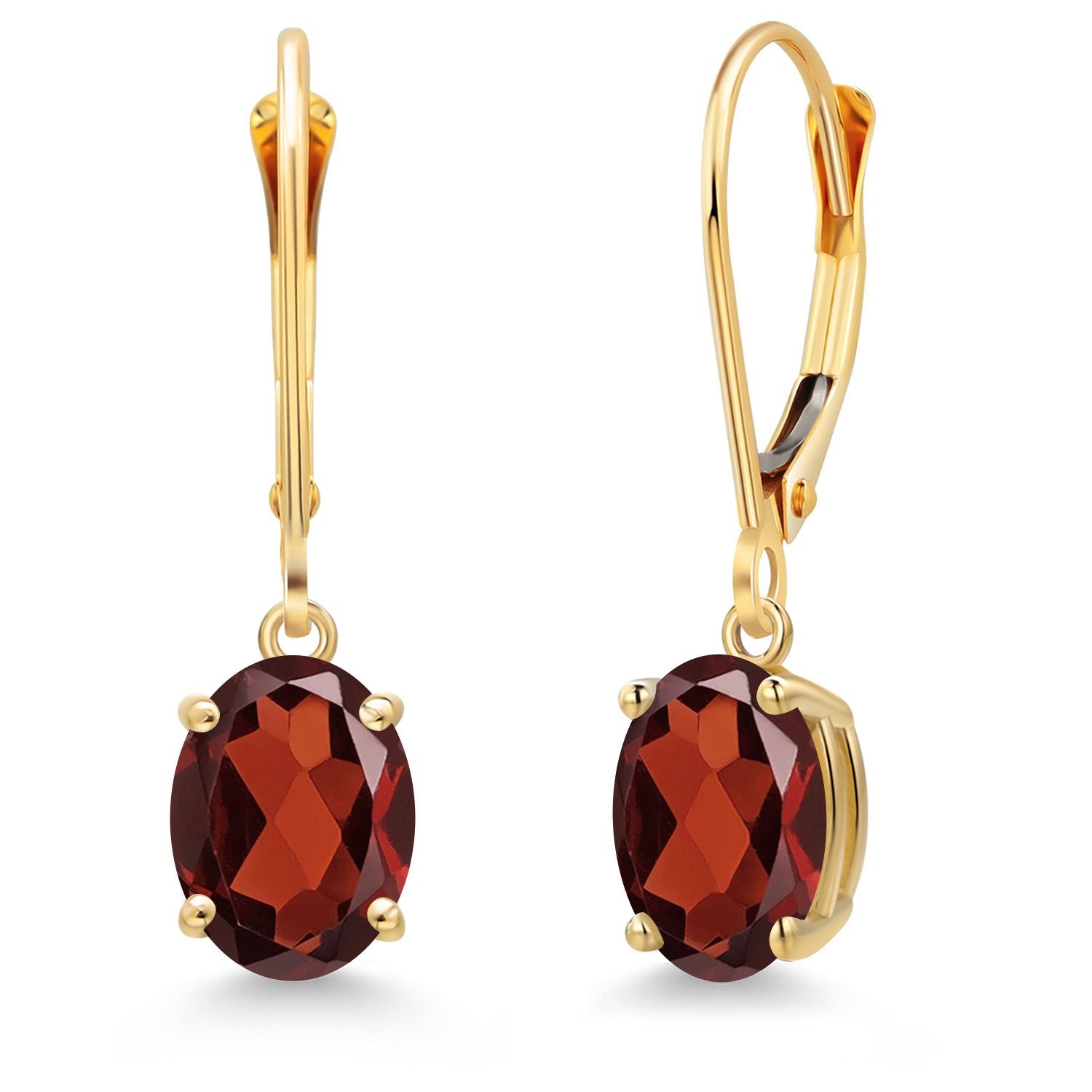 Garnet - January_Earrings in 14K Yellow Gold