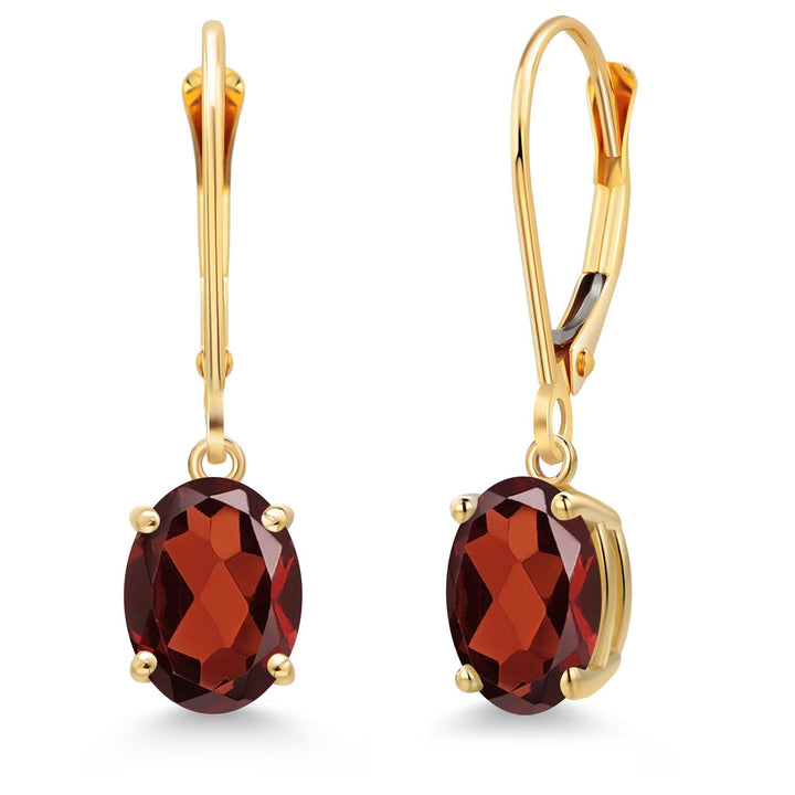 Garnet - January_Earrings in 14K Yellow Gold