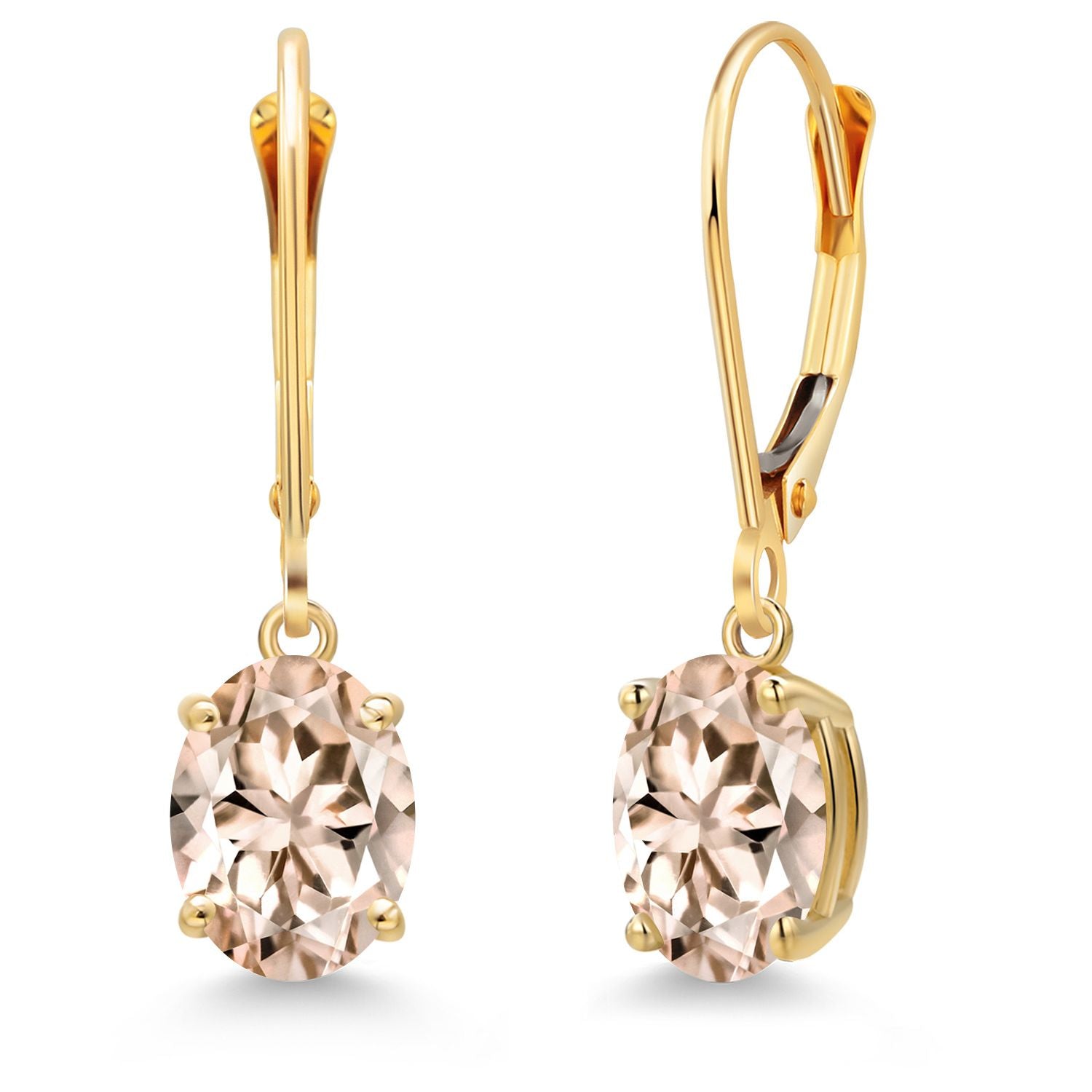 Morganite - October_Earrings in 14K Yellow Gold