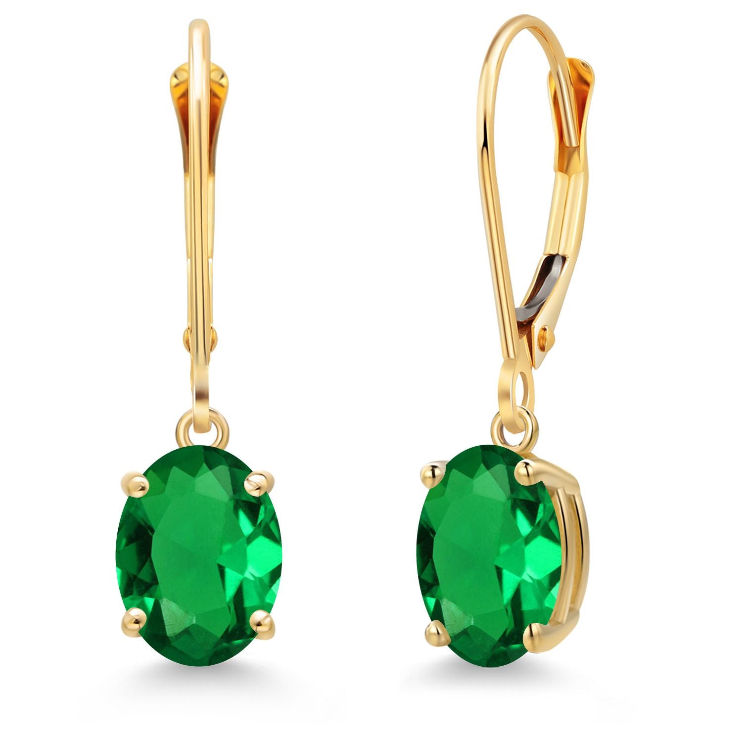 Nano Emerald - May_Earrings in 14K Yellow Gold