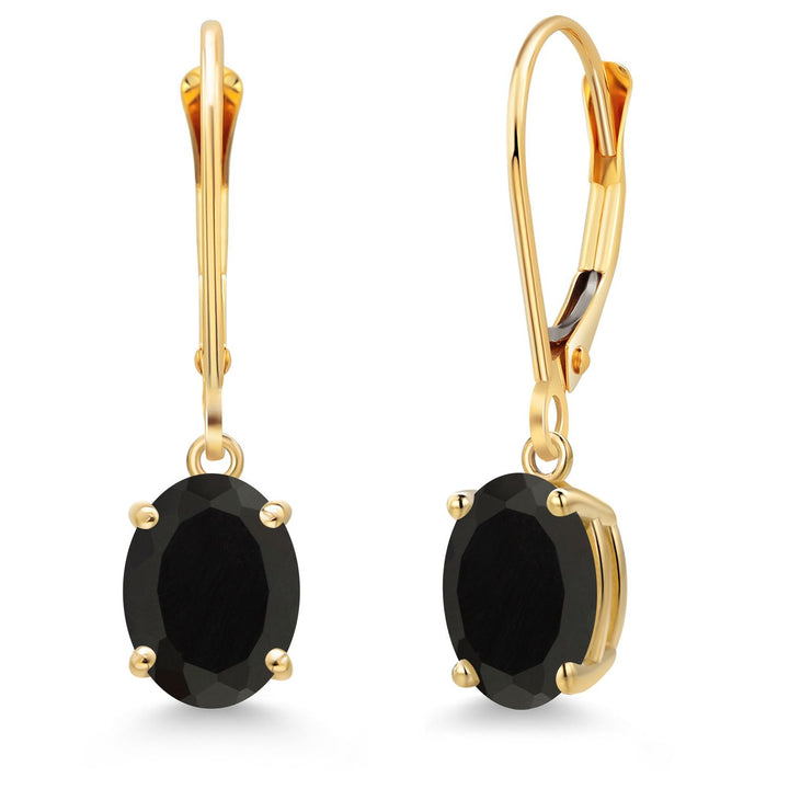 Onyx - December_Earrings in 14K Yellow Gold