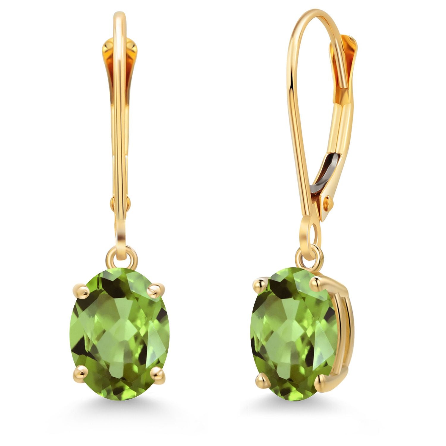 Peridot - August_Earrings in 14K Yellow Gold