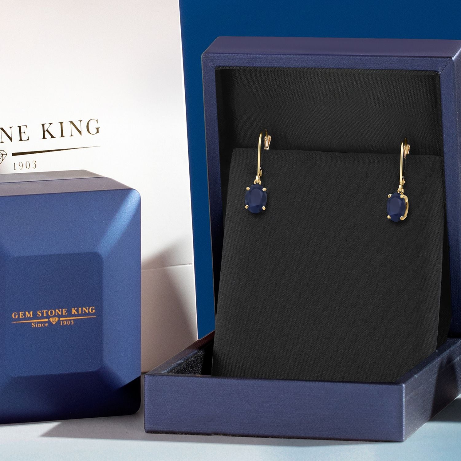 Blue Sapphire - September_Earrings in 14K Yellow Gold