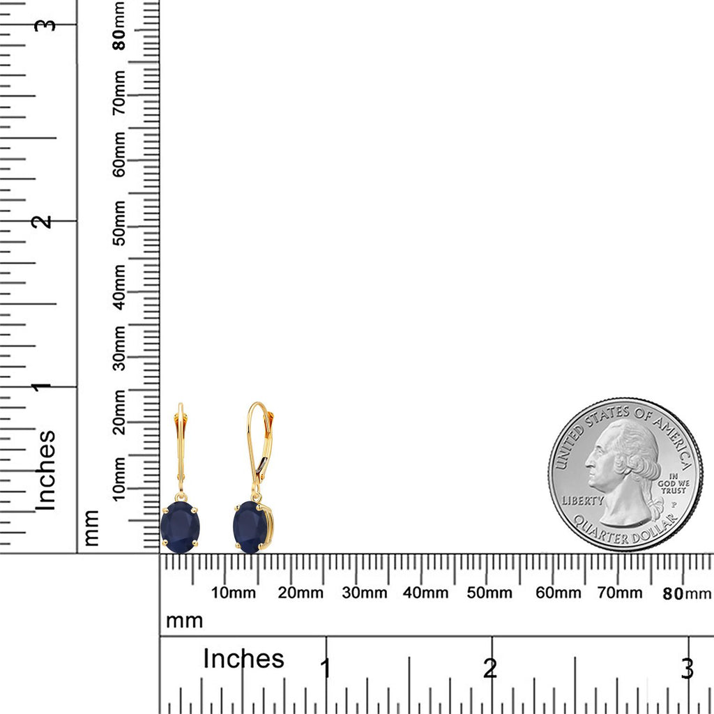 Blue Sapphire - September_Earrings in 14K Yellow Gold