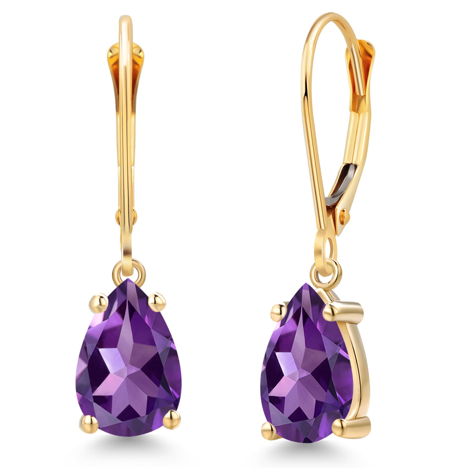Amethyst - February_Earrings in 14K Yellow Gold