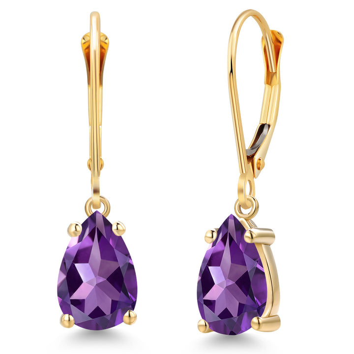 Amethyst - February_Earrings in 14K Yellow Gold