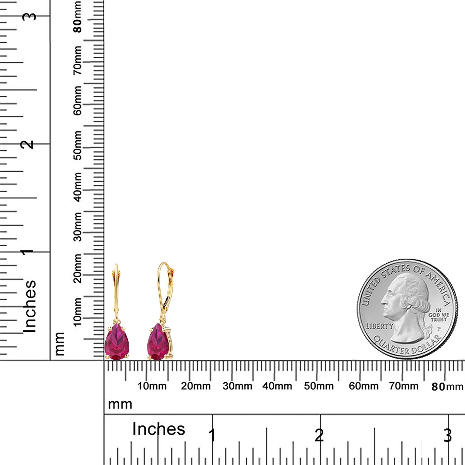 Created Ruby - July_Earrings in 14K Yellow Gold