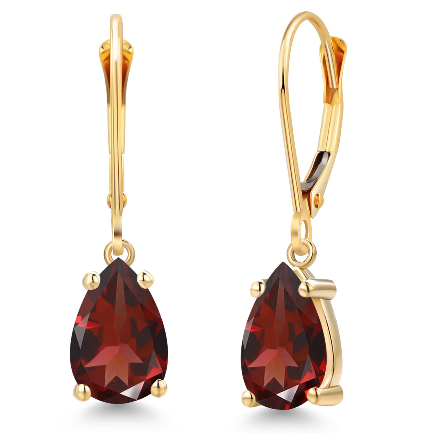 Garnet - January_Earrings in 14K Yellow Gold