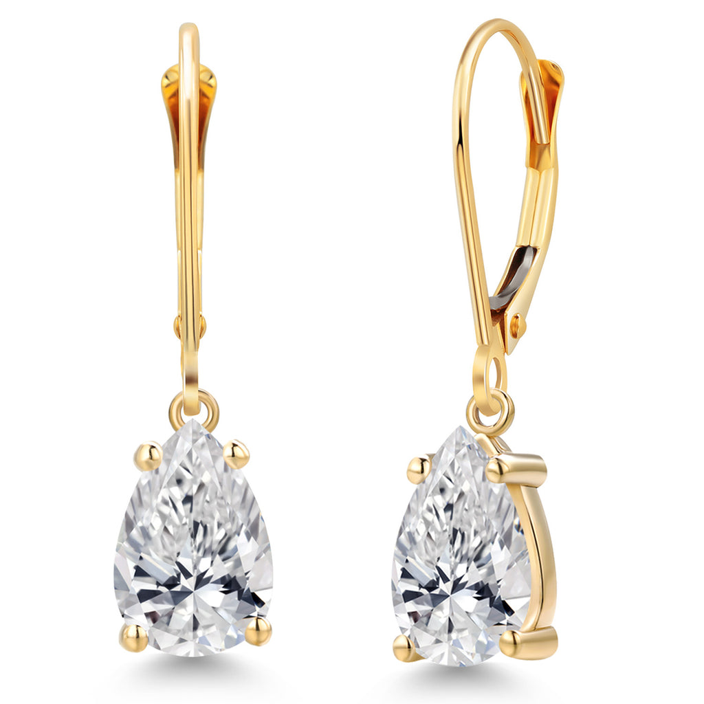 White Lab Grown Diamond - April_Earrings in 14K Yellow Gold