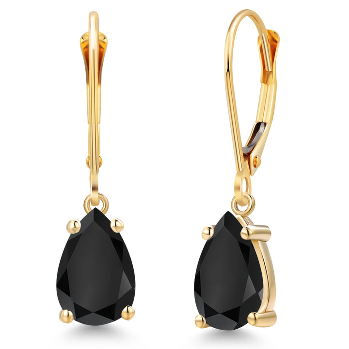 Onyx - December_Earrings in 14K Yellow Gold