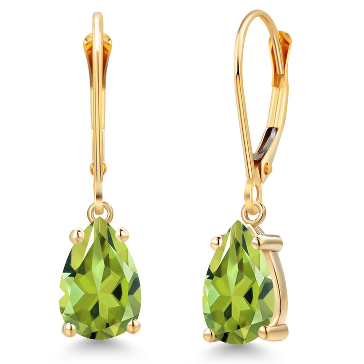 Peridot - August_Earrings in 14K Yellow Gold