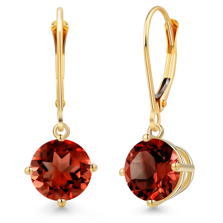 Garnet - January_Earrings in 14K Yellow Gold