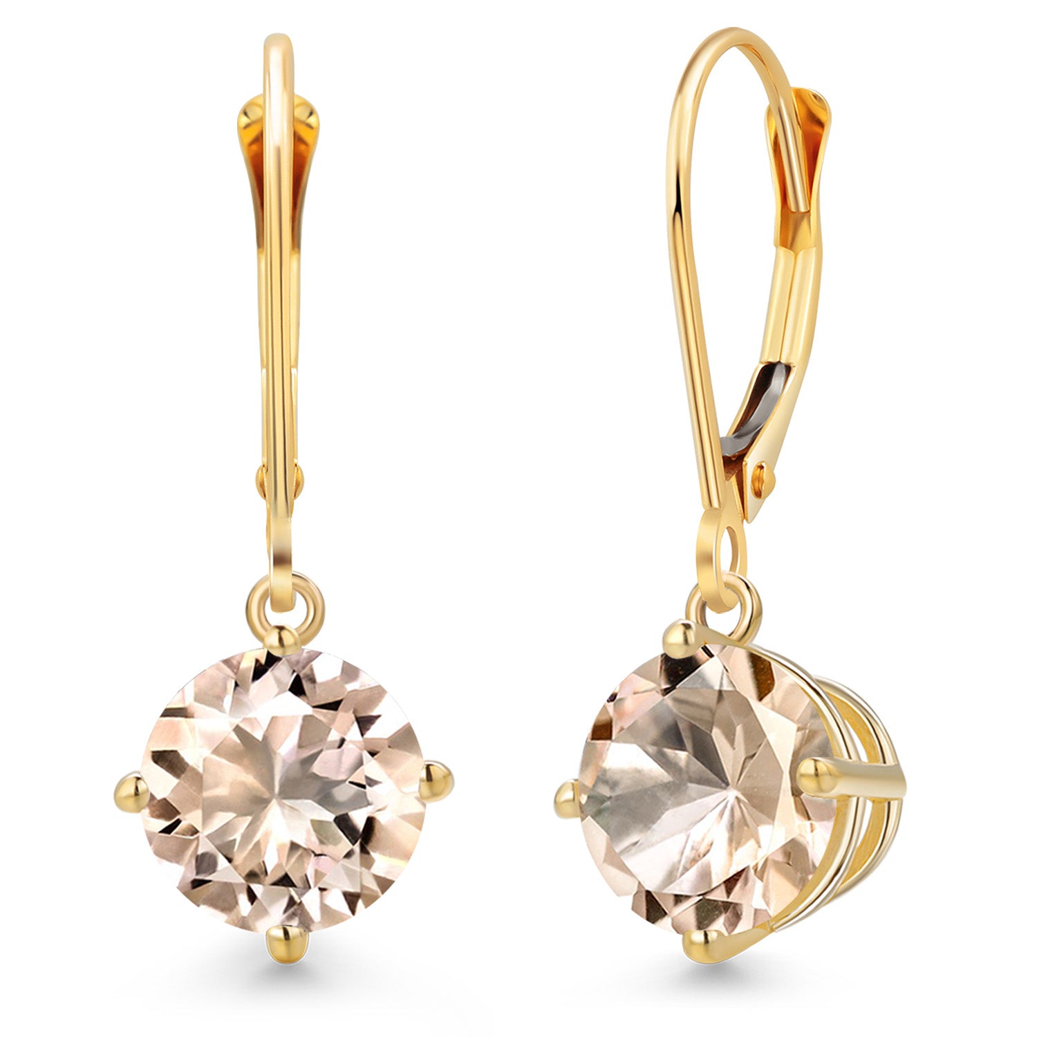 Morganite - October_Earrings in 14K Yellow Gold