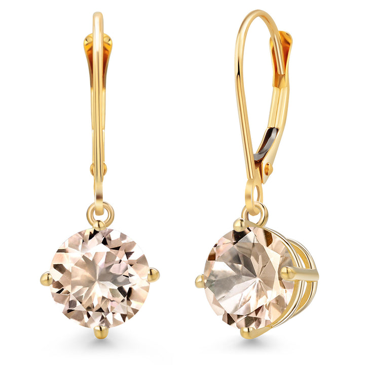 Morganite - October_Earrings in 14K Yellow Gold