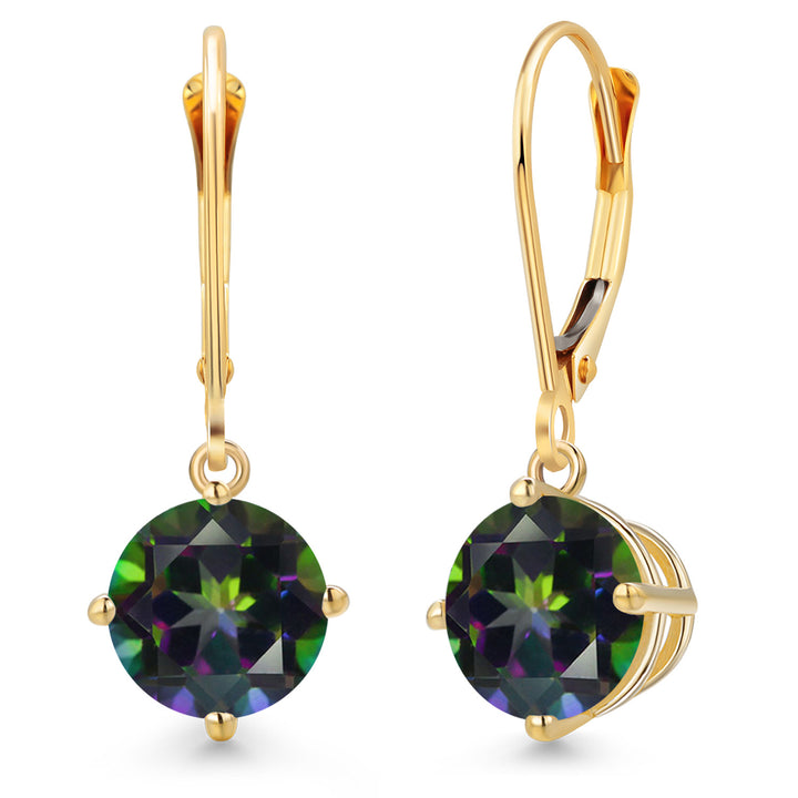 Green Mystic Topaz_Earrings in 14K Yellow Gold