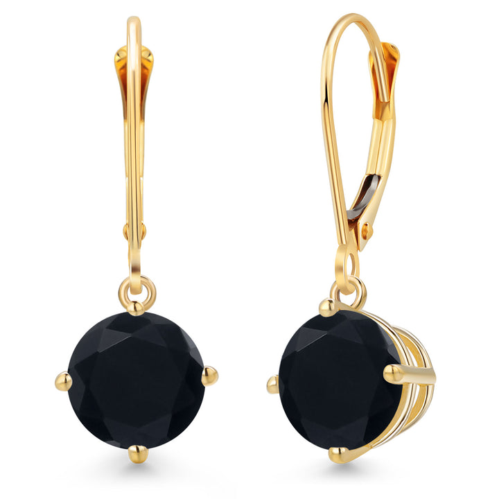 Onyx - December_Earrings in 14K Yellow Gold