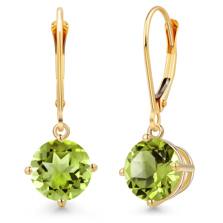 Peridot - August_Earrings in 14K Yellow Gold