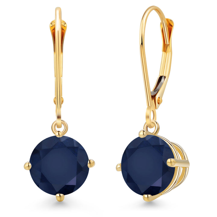 Blue Sapphire - September_Earrings in 14K Yellow Gold