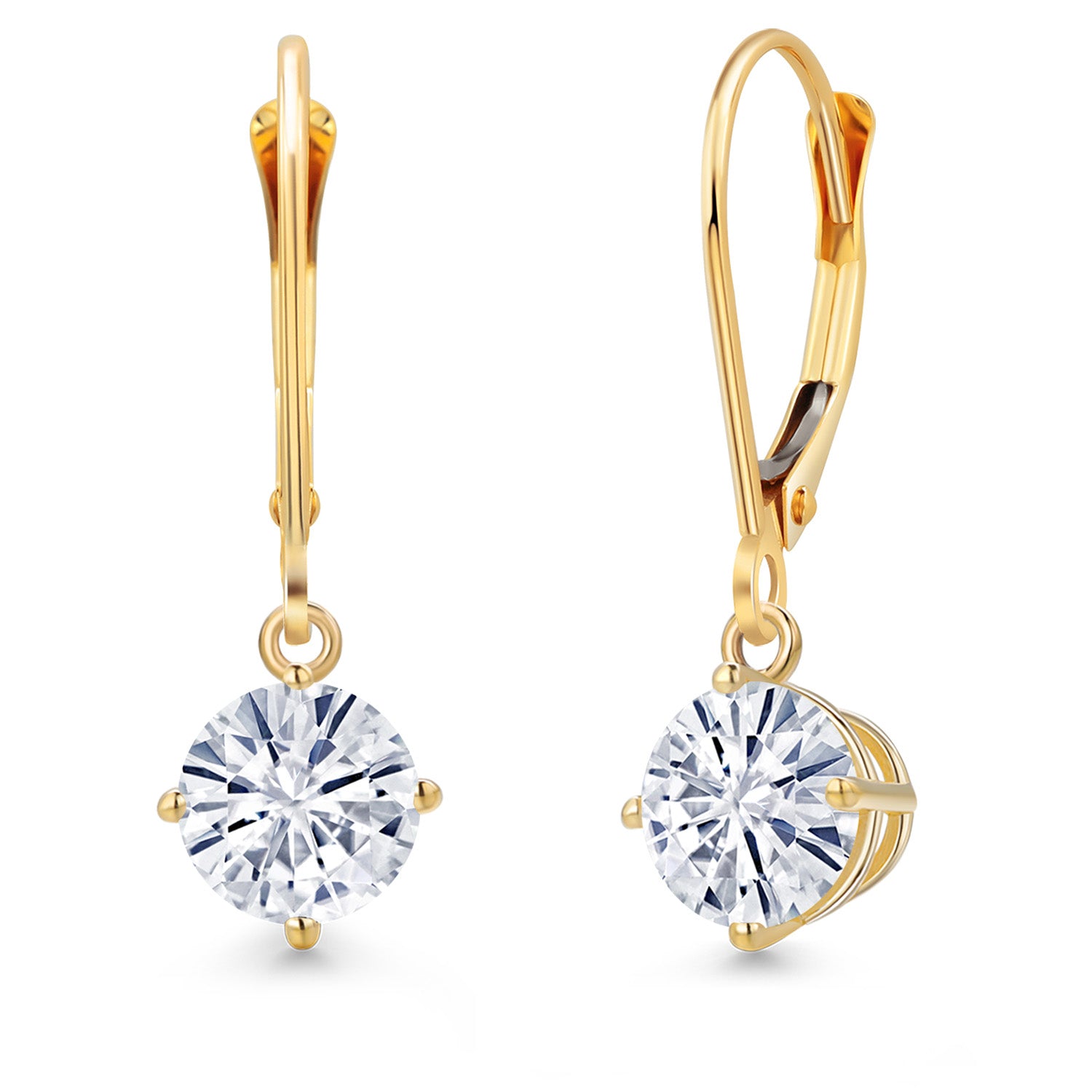 Near Colorless (GH)_Earrings in 14K Yellow Gold