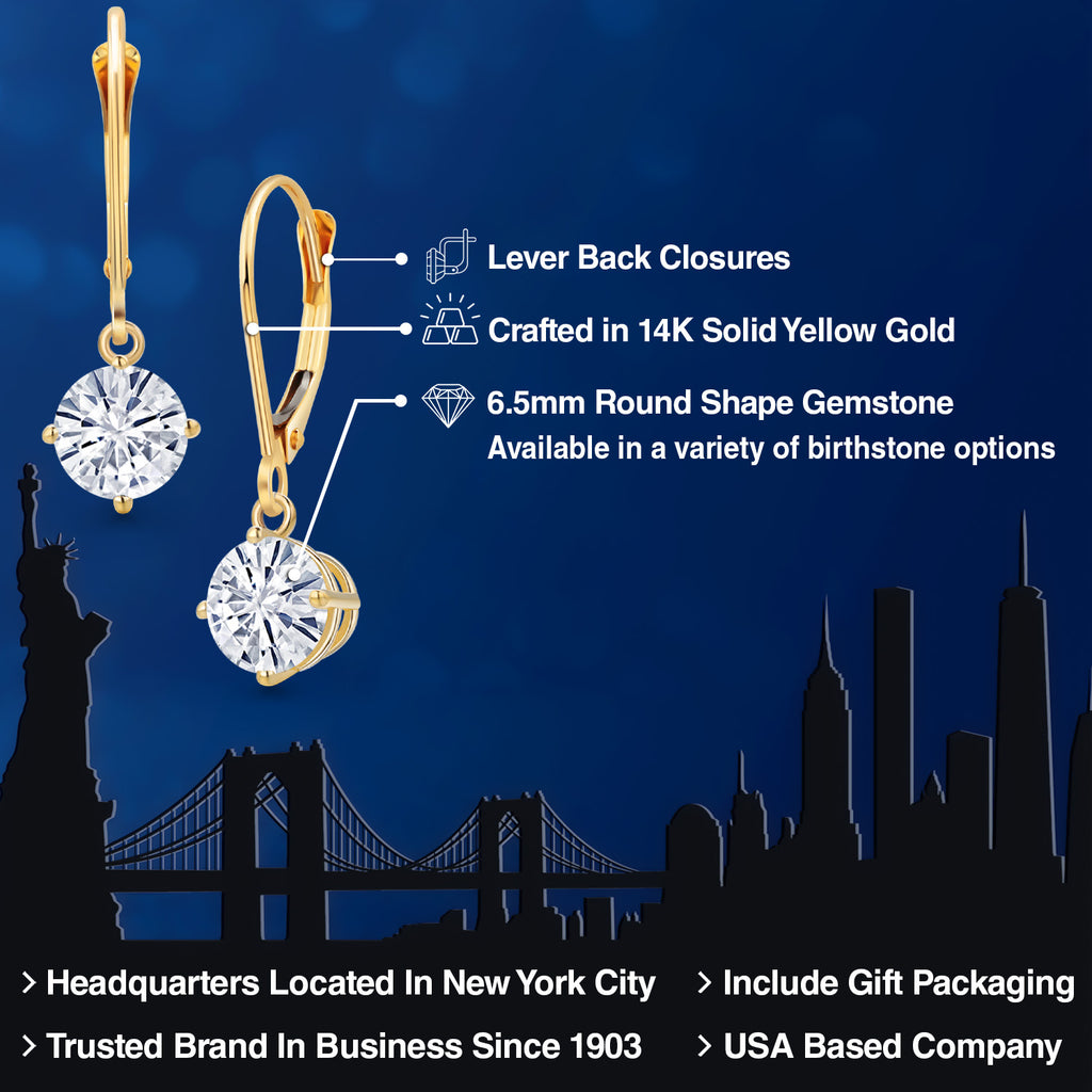 Near Colorless (GH)_Earrings in 14K Yellow Gold