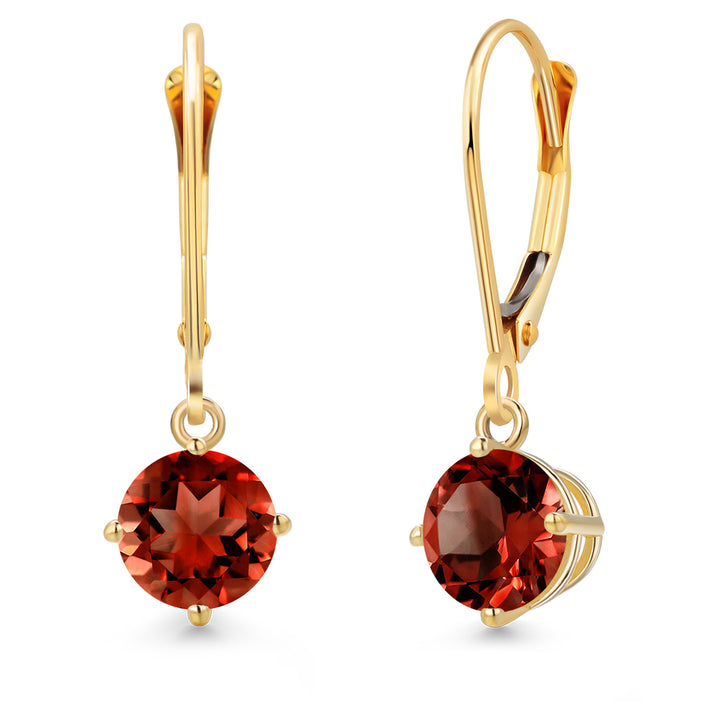 Garnet - January_Earrings in 14K Yellow Gold